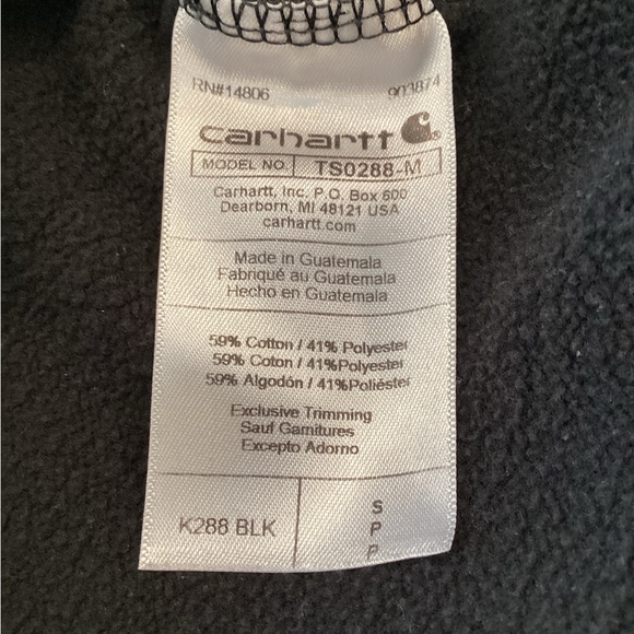 Carhartt Men's Loose Fit Midweight K288 Logo Sleeve Black Hoodie - Size Small - Picture 6 of 6
